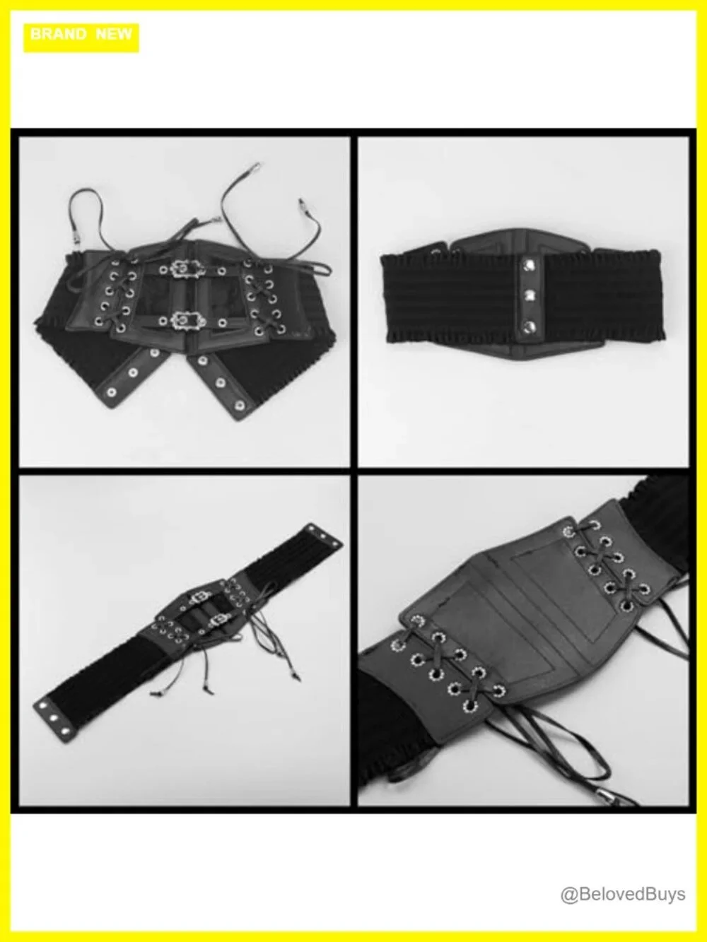 Vintage Cincher Corset Belt Wide Elastic PU Leather Waistband